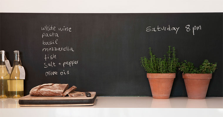 Install family chalk board for weekly shopping list
