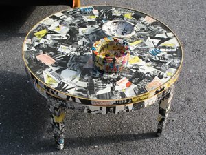 Decoupage round table
