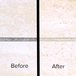 Grout before and after cleaning