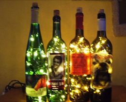 Wine bottle lights
