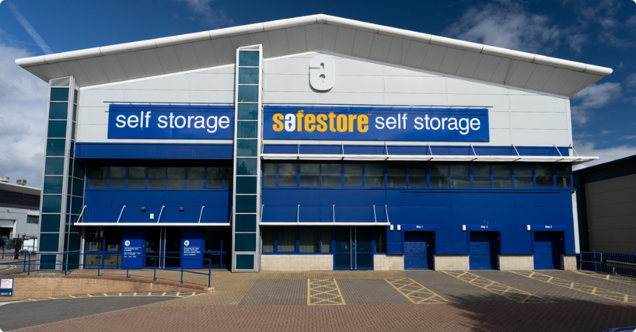 Safestore Woolwich entrance with disabled parking for self storage.